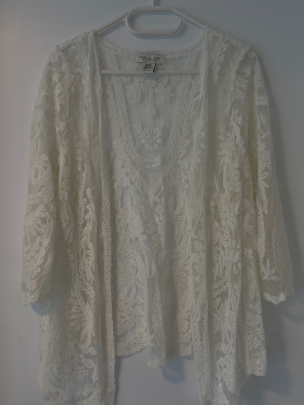 Rachel Zoe White Floral Lace Overlay top